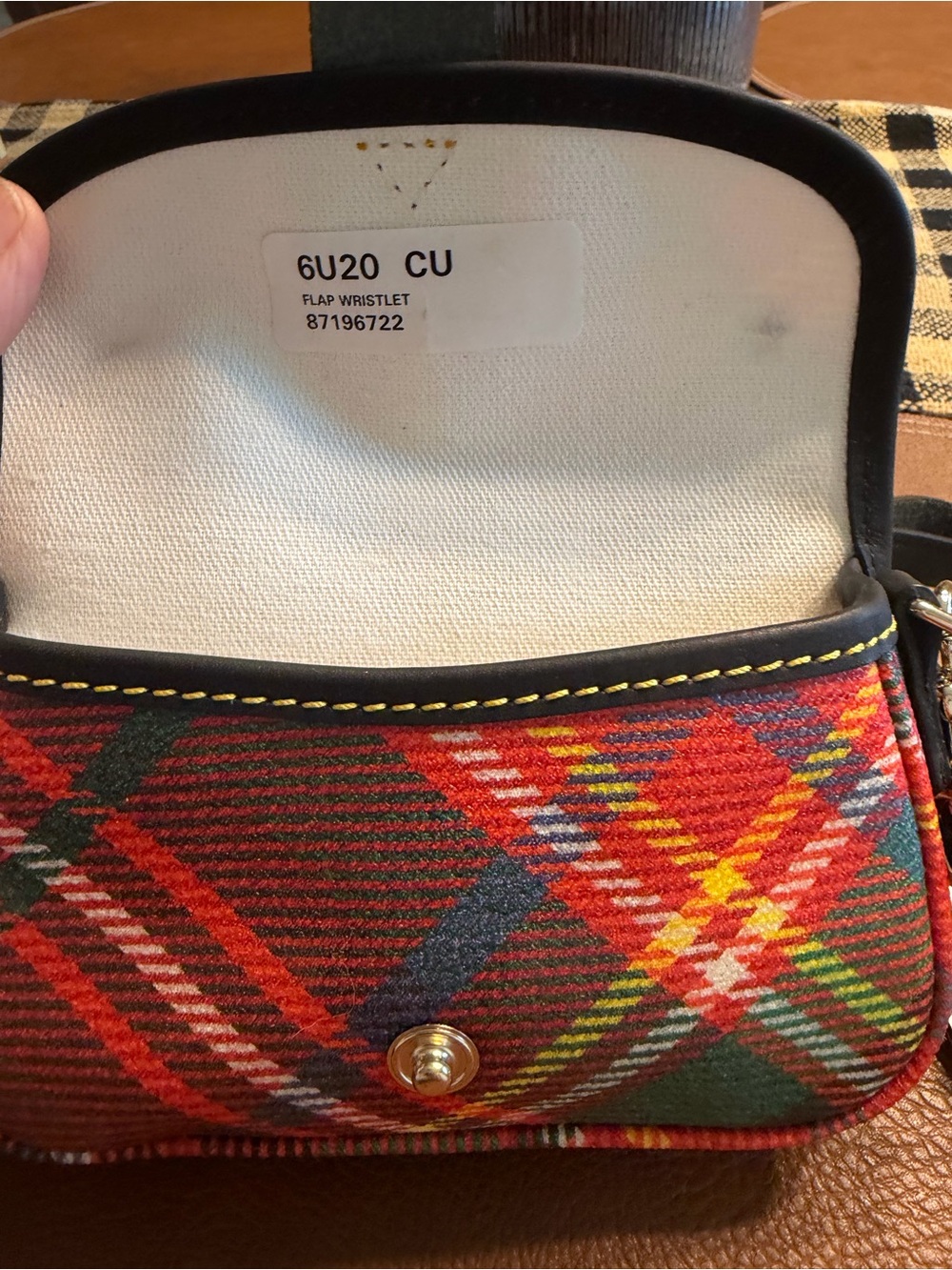 Dooney & Bourke Red Tartan Small Wristlet NWT - Picture 9 of 10
